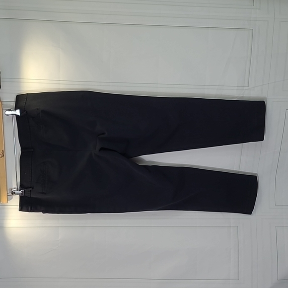 Talbots SZ 16 Hampshire Pants Ankle Flat Front Relaxed Fit Slacks Black - Picture 3 of 11